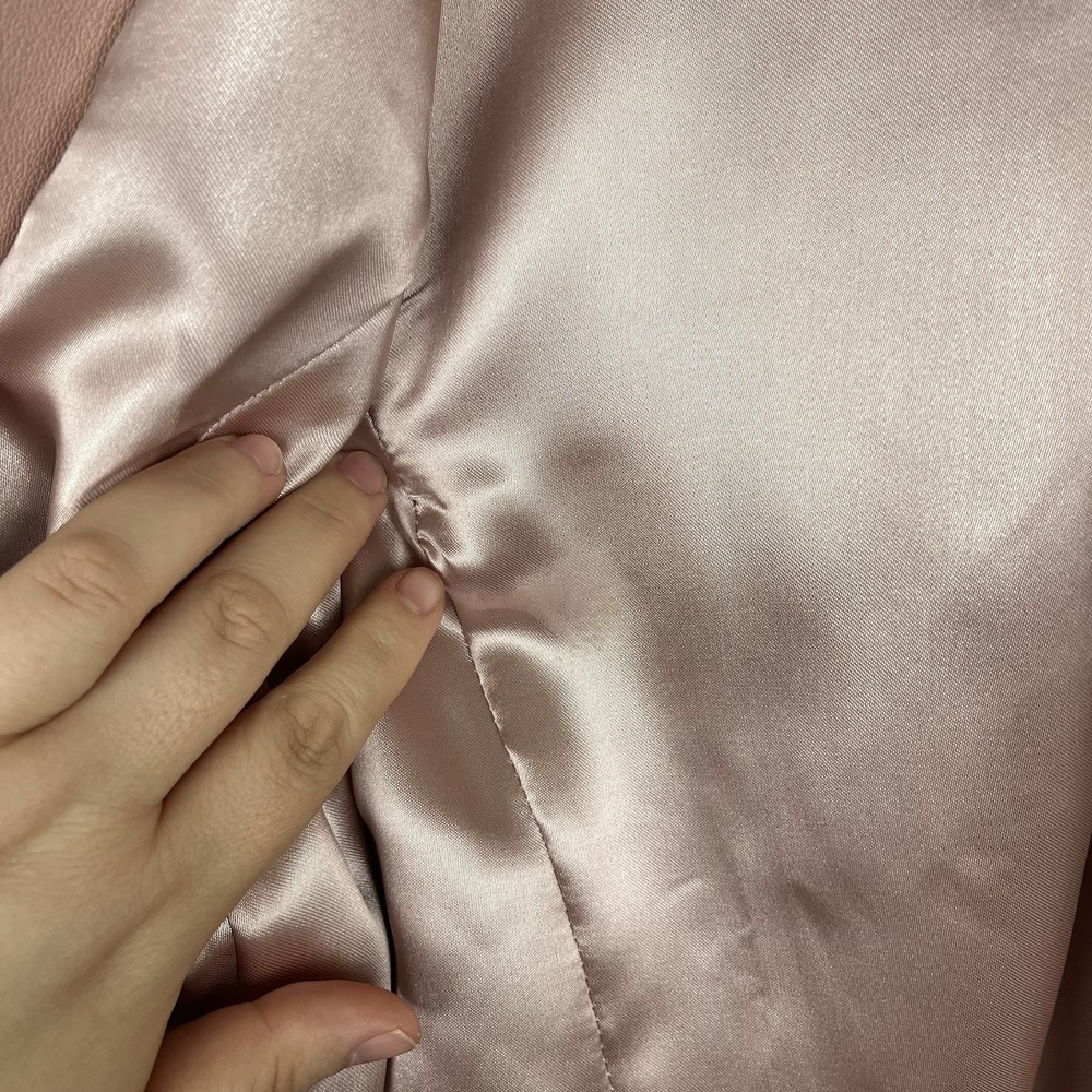 Bagatelle Women's Petite 14 Light Pink Leather Zip Jacket - Picture 14 of 16